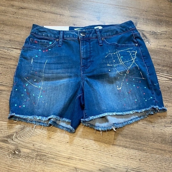 Seven7 Pollack Paint Fringed Hem Vintage Weekend Denim Jean Shorts Size 6 - Picture 5 of 5